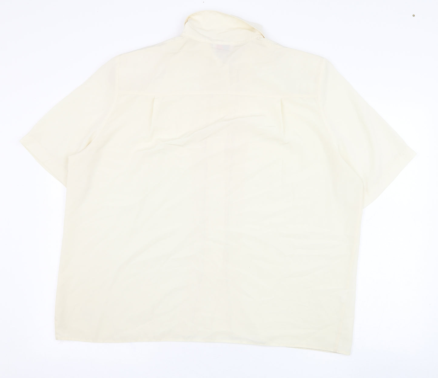 Leisure Time Womens Beige  Polyester Basic Blouse Size 18 Collared