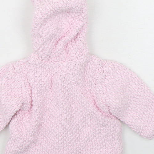 Mini Club Girls Pink  Cotton Cardigan Jumper Size 3-6 Months  Button