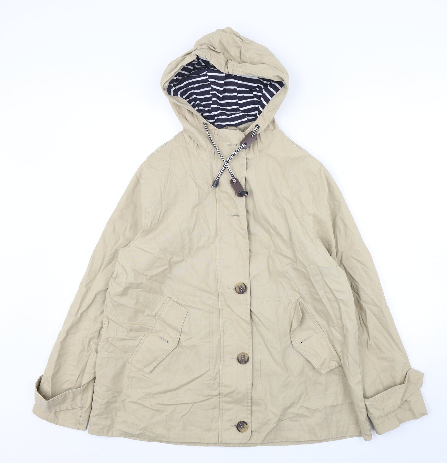 F&F Womens Beige   Overcoat Coat Size 14  Zip