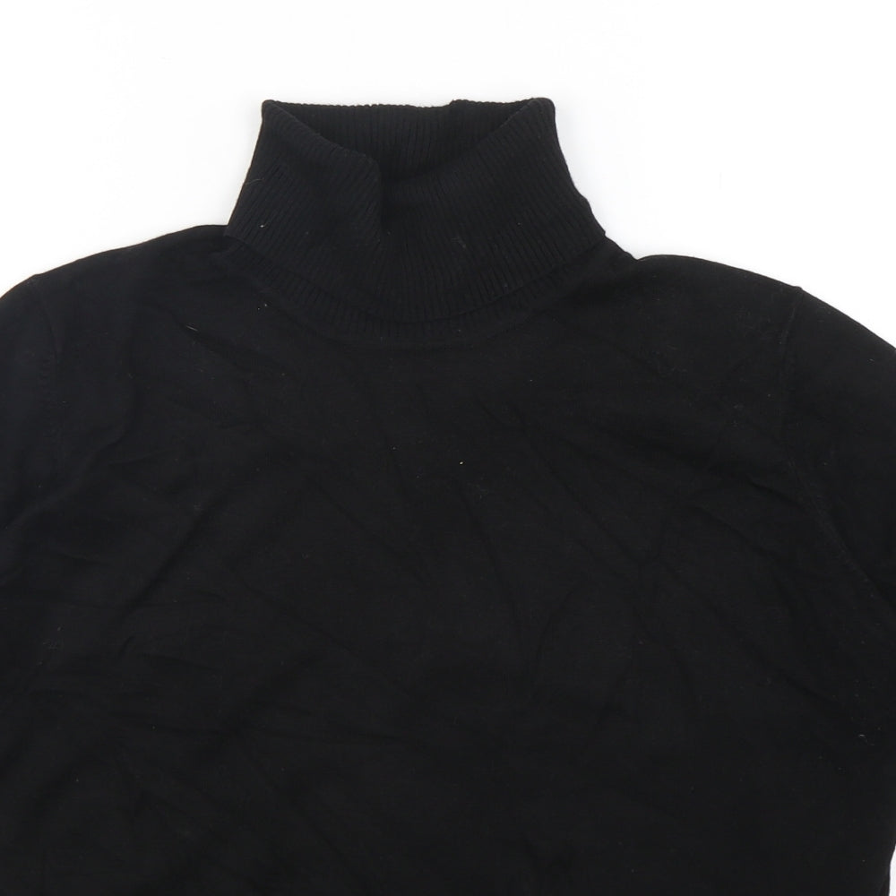 TCM Womens Black Roll Neck  Viscose Pullover Jumper Size 18