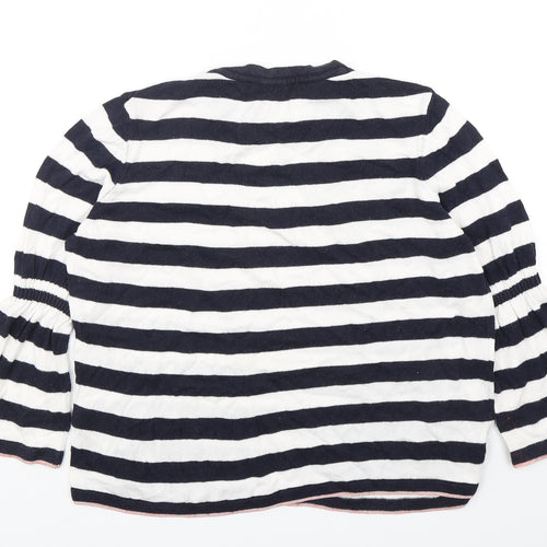 Marks and Spencer Womens Multicoloured Round Neck Striped Viscose Pullover Jumper Size 10