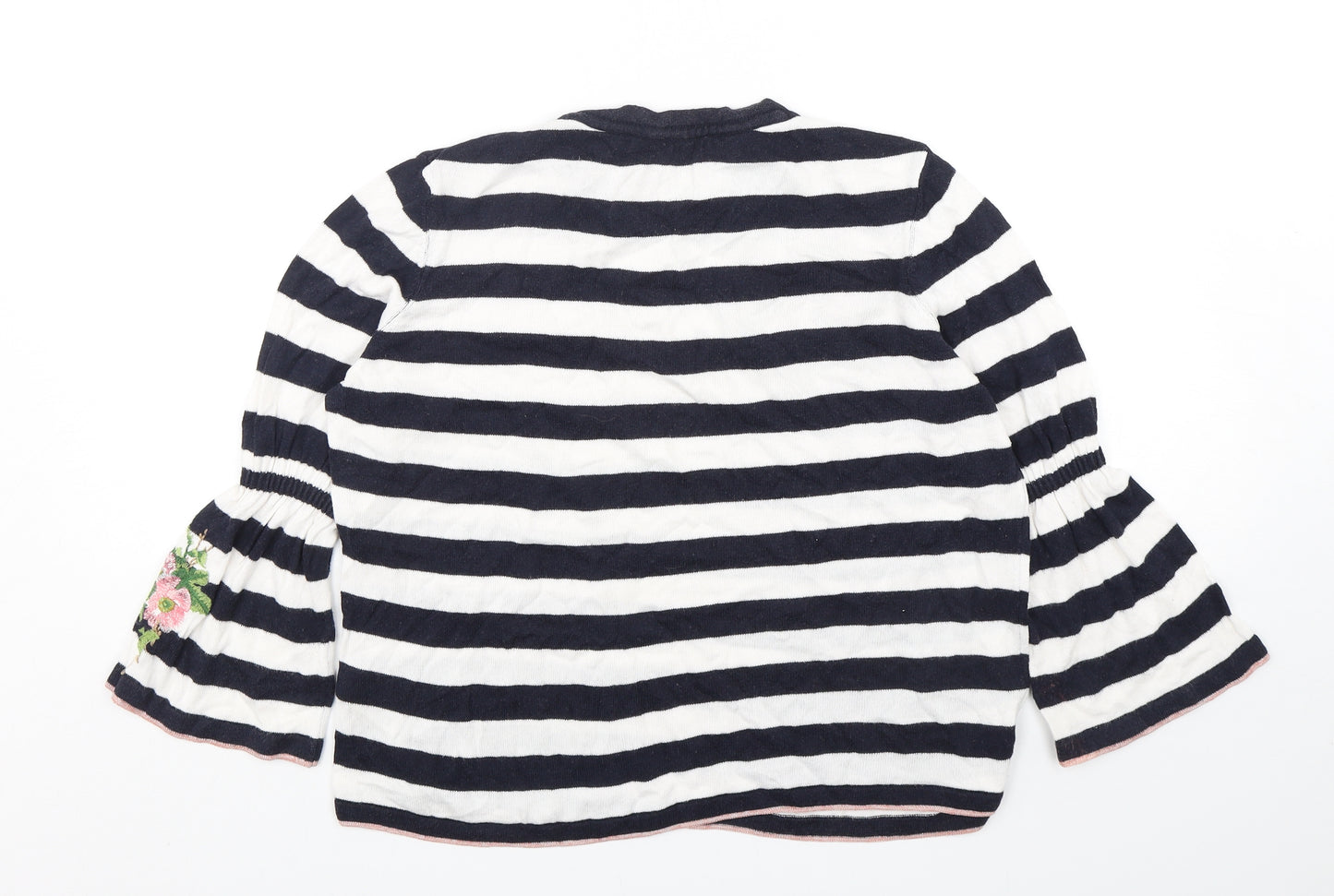 Marks and Spencer Womens Multicoloured Round Neck Striped Viscose Pullover Jumper Size 10