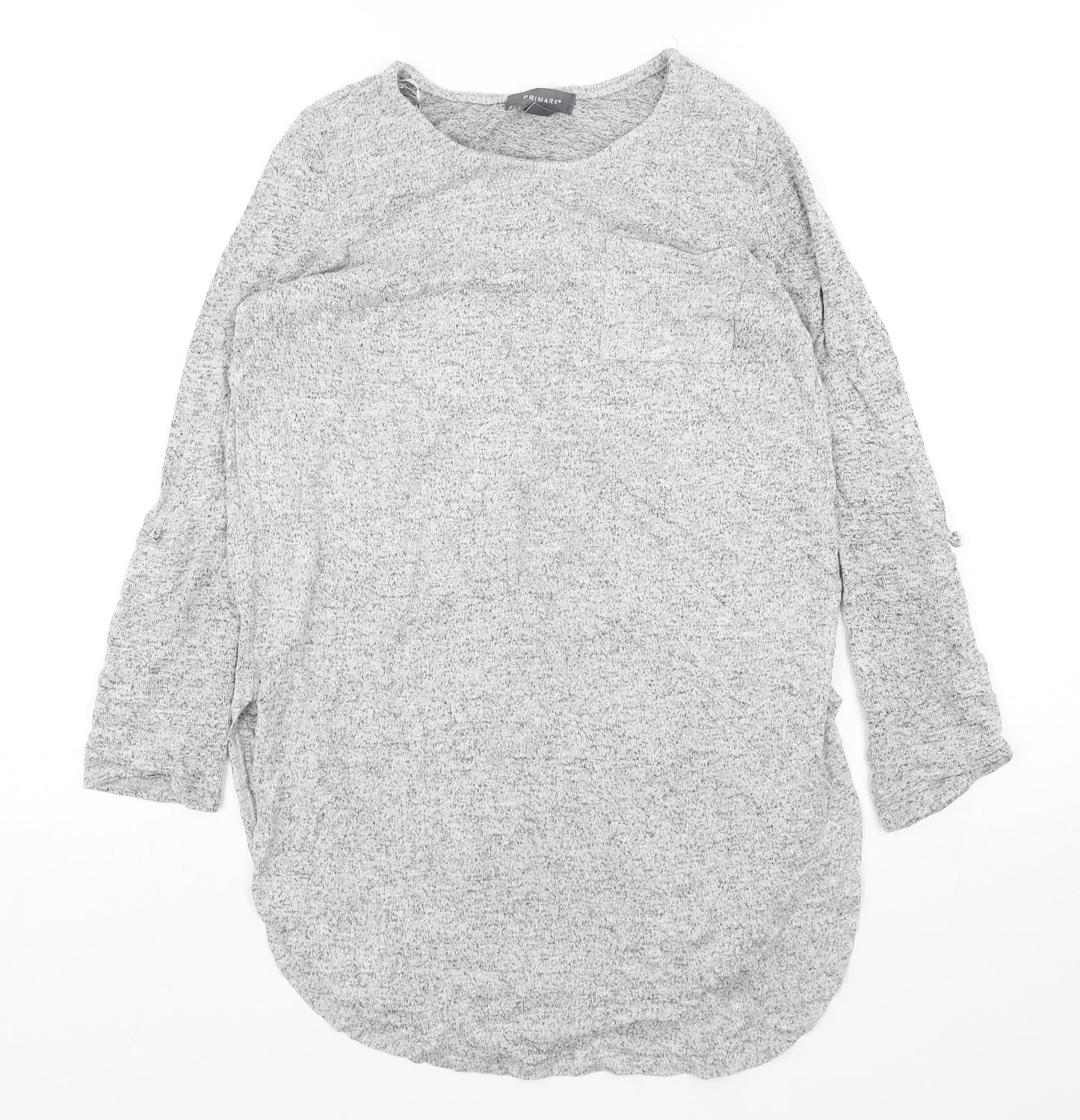 Primark Womens Grey Round Neck  Viscose Pullover Jumper Size 6