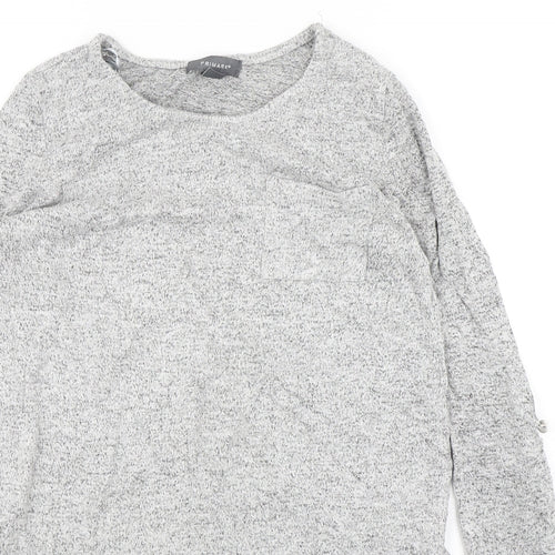 Primark Womens Grey Round Neck  Viscose Pullover Jumper Size 6