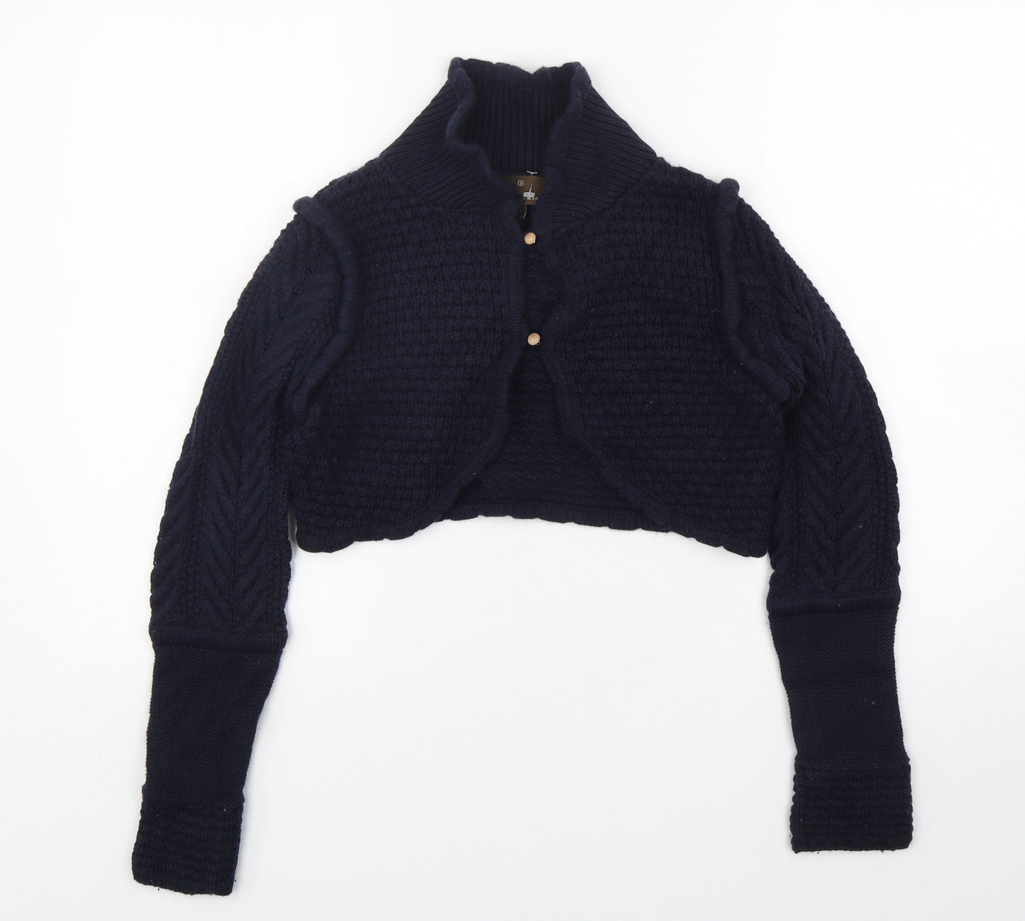 Fenn Wright Manson Womens Blue V-Neck  Cotton Cardigan Jumper Size 10