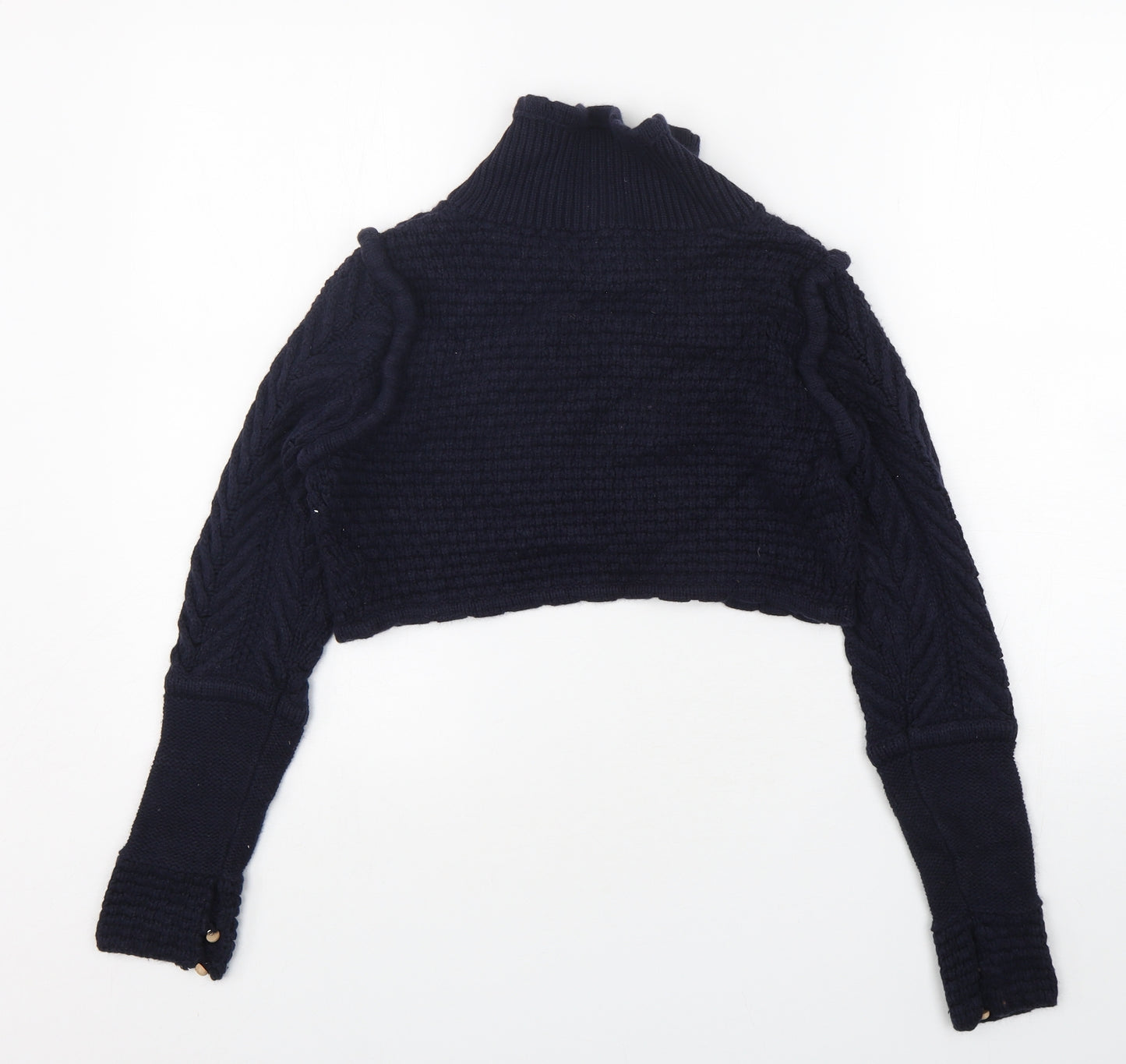 Fenn Wright Manson Womens Blue V-Neck  Cotton Cardigan Jumper Size 10