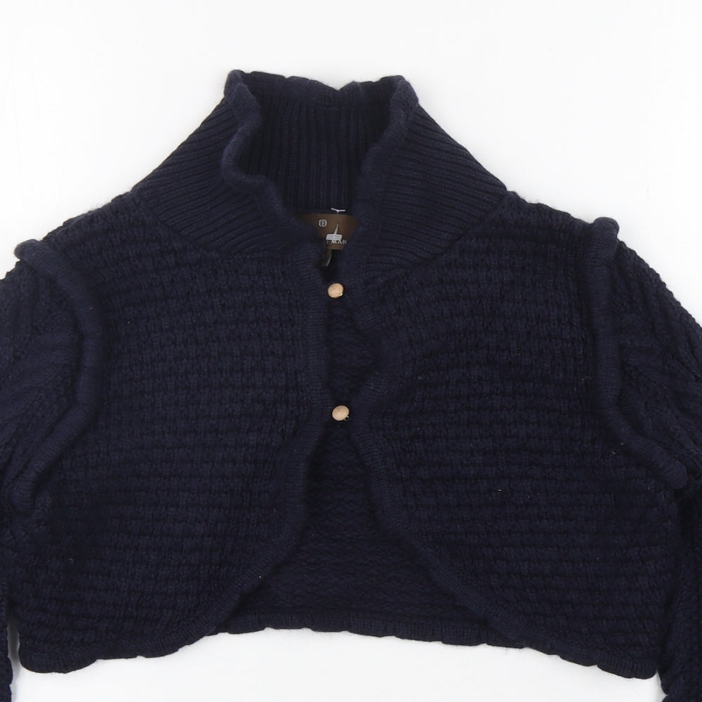 Fenn Wright Manson Womens Blue V-Neck  Cotton Cardigan Jumper Size 10