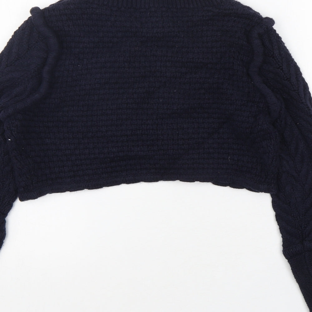 Fenn Wright Manson Womens Blue V-Neck  Cotton Cardigan Jumper Size 10