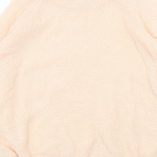 Boohoo Womens Pink Round Neck  Acrylic Pullover Jumper Size L