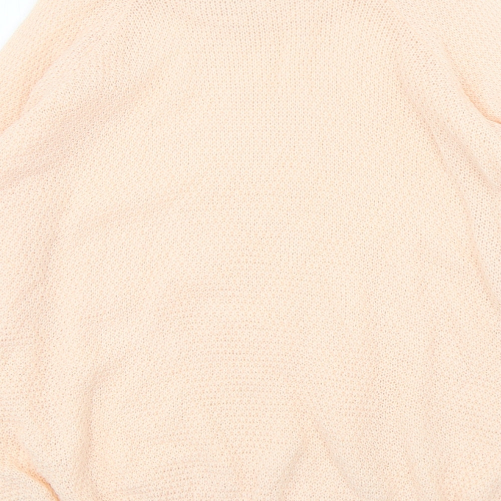 Boohoo Womens Pink Round Neck  Acrylic Pullover Jumper Size L