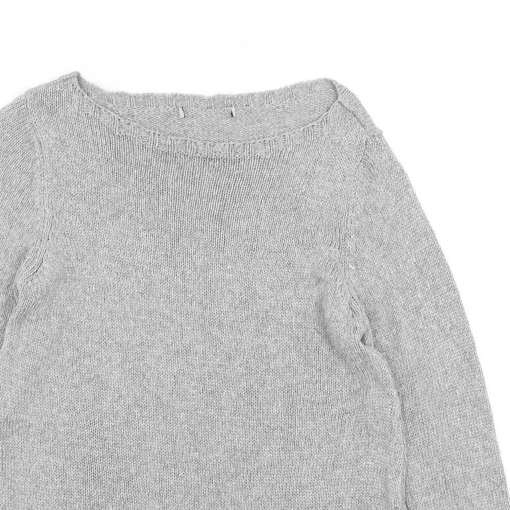 Marks and Spencer Womens Grey Round Neck  Viscose Pullover Jumper Size 8