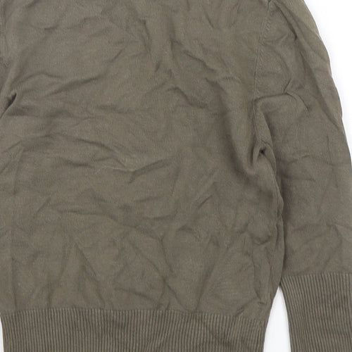 Part Two Womens Green V-Neck  Viscose Pullover Jumper Size S