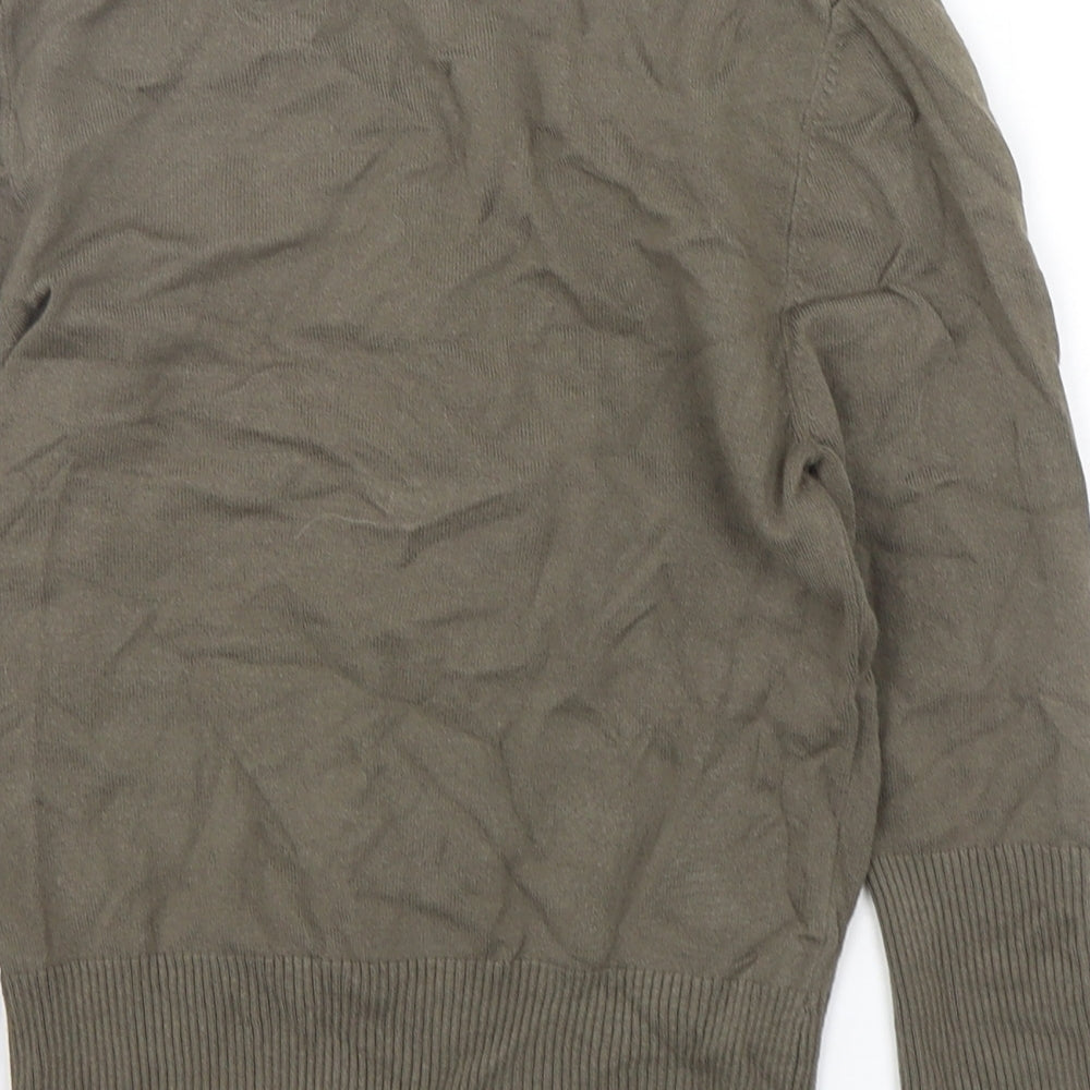 Part Two Womens Green V-Neck  Viscose Pullover Jumper Size S