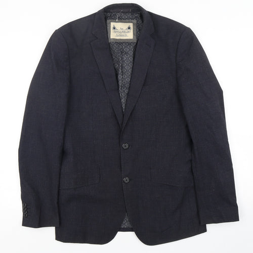 The Spitalfields Clothing Co. Mens Blue  Polyester Jacket Suit Jacket