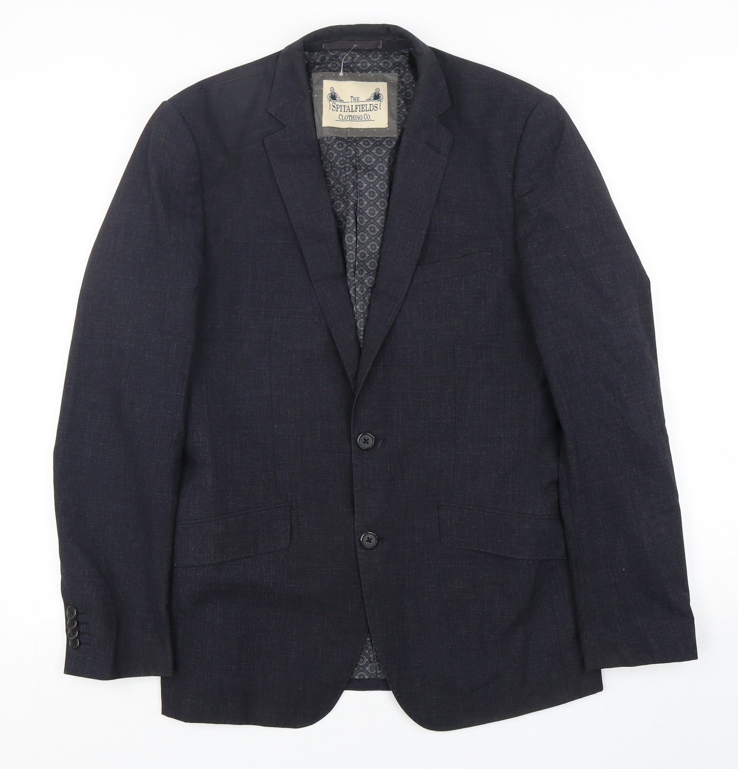 The Spitalfields Clothing Co. Mens Blue  Polyester Jacket Suit Jacket