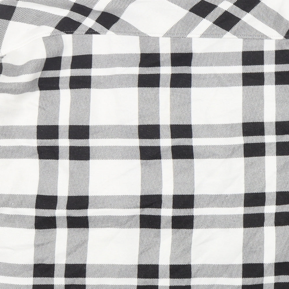 Rising  Womens Multicoloured Plaid Polyester Basic Button-Up Size M Collared