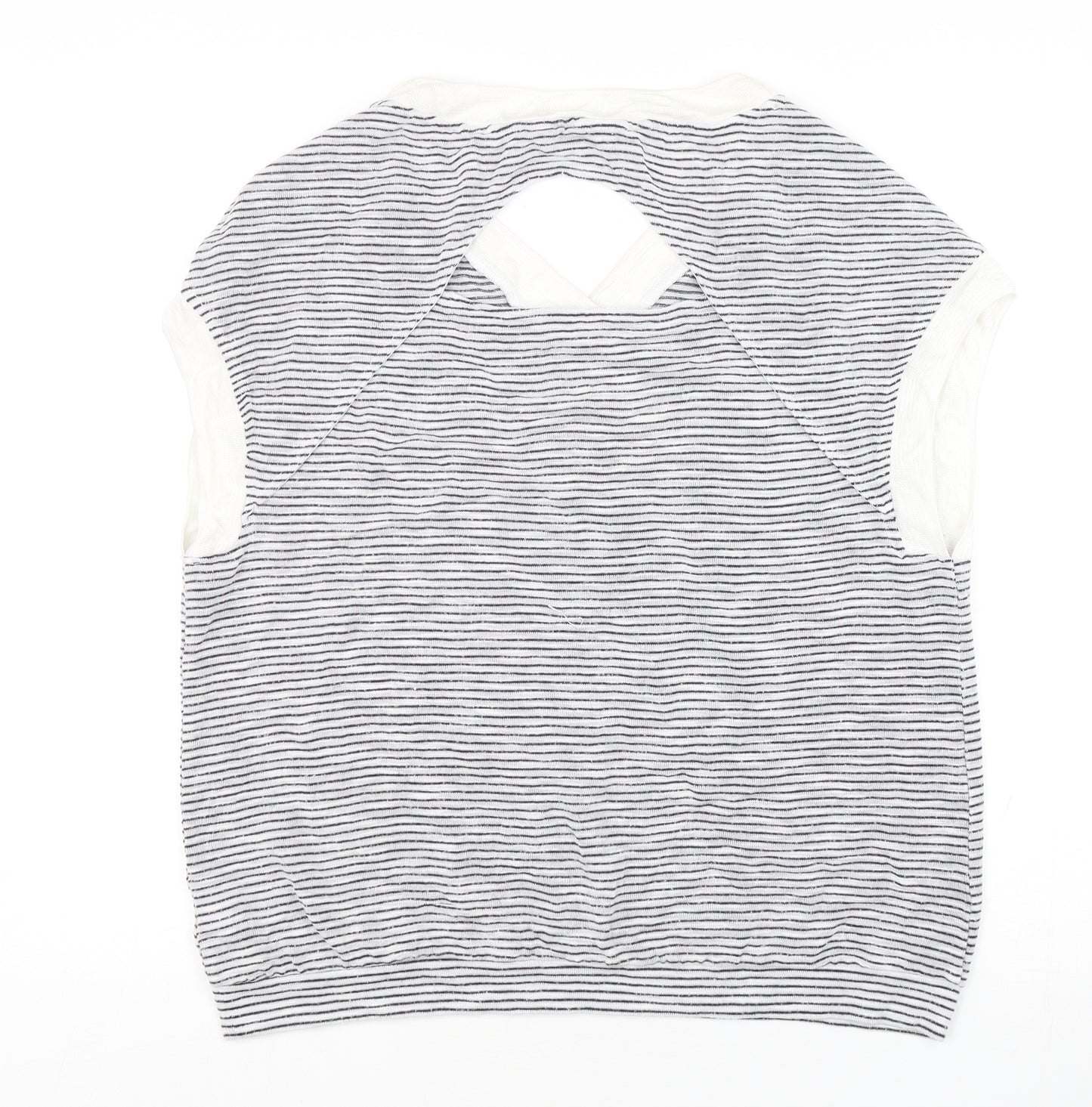 NEXT Womens Multicoloured V-Neck Striped Viscose Vest Jumper Size 14
