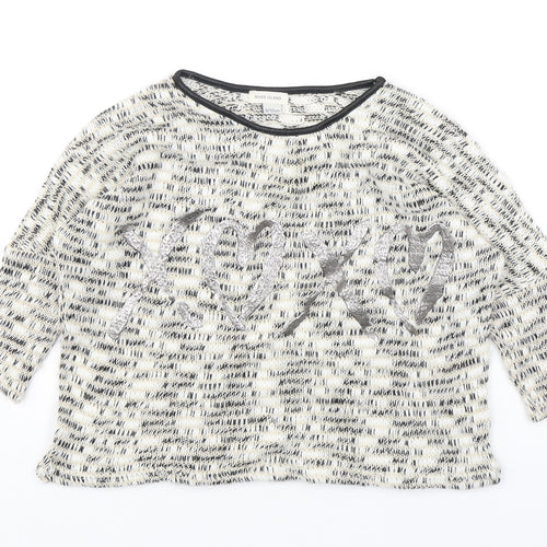 River Island  Girls Multicoloured Round Neck  Acrylic Pullover Jumper Size 9-10 Years