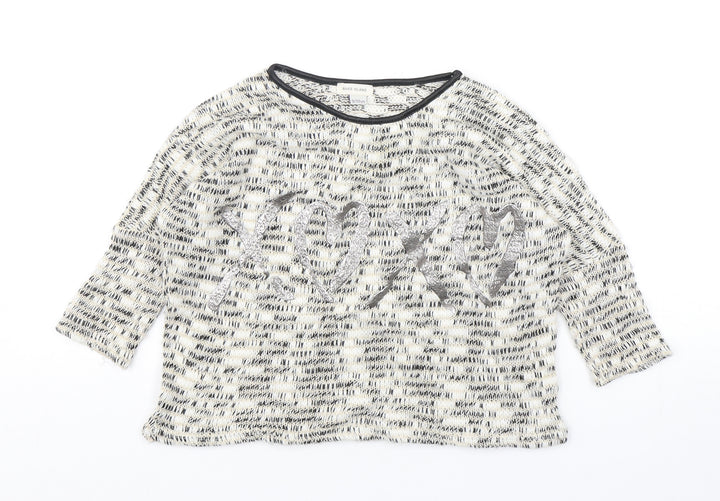 River Island  Girls Multicoloured Round Neck  Acrylic Pullover Jumper Size 9-10 Years