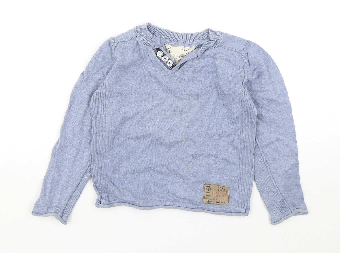 NEXT Boys Blue V-Neck  Cotton Pullover Jumper Size 4 Years