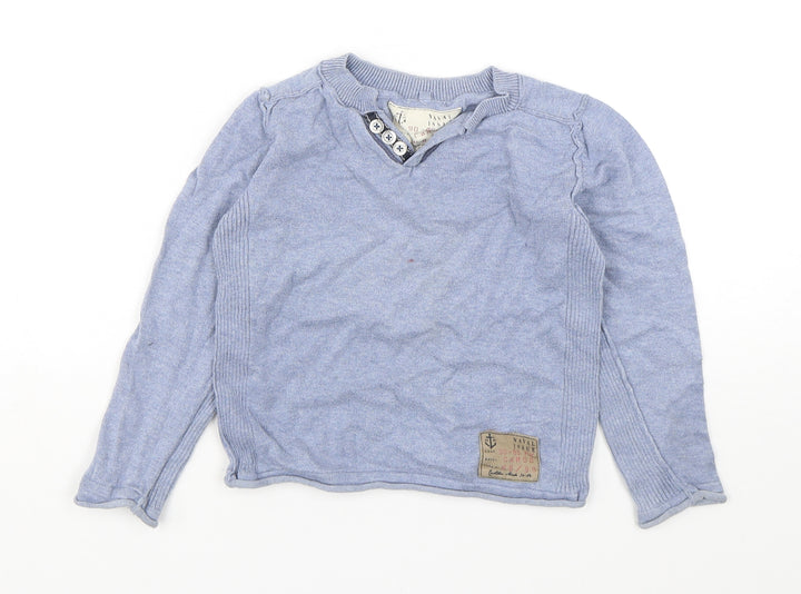 NEXT Boys Blue V-Neck  Cotton Pullover Jumper Size 4 Years
