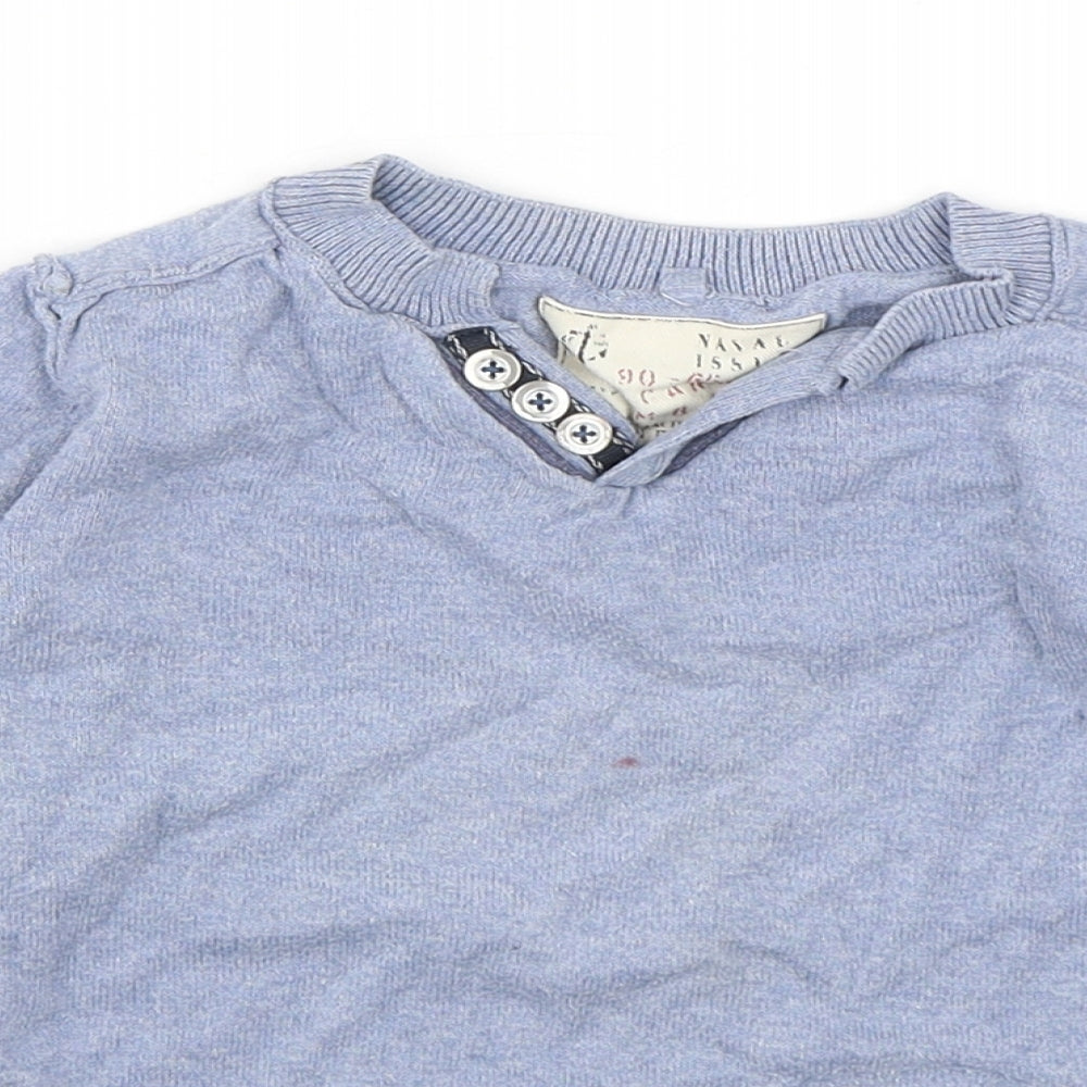 NEXT Boys Blue V-Neck  Cotton Pullover Jumper Size 4 Years