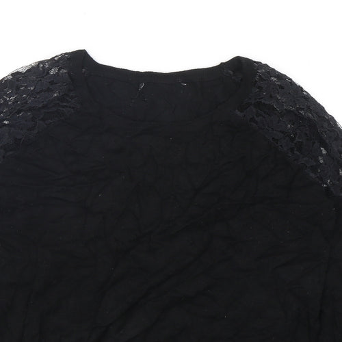 Select Womens Black Round Neck  Viscose Pullover Jumper Size 12