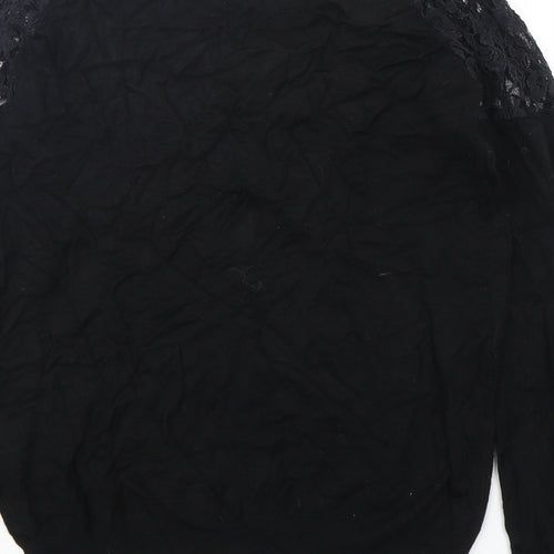 Select Womens Black Round Neck  Viscose Pullover Jumper Size 12