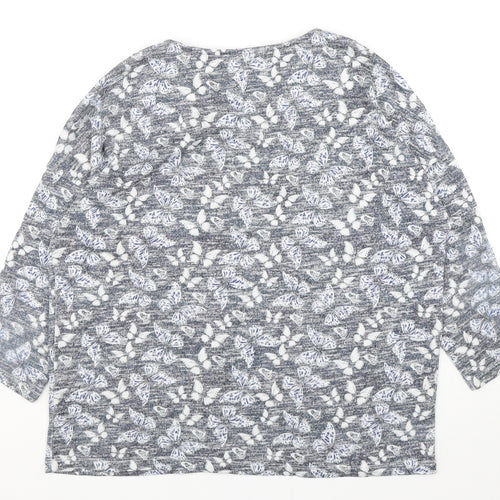 TU Womens Multicoloured Round Neck Geometric Polyester Pullover Jumper Size 14   - Buterflies