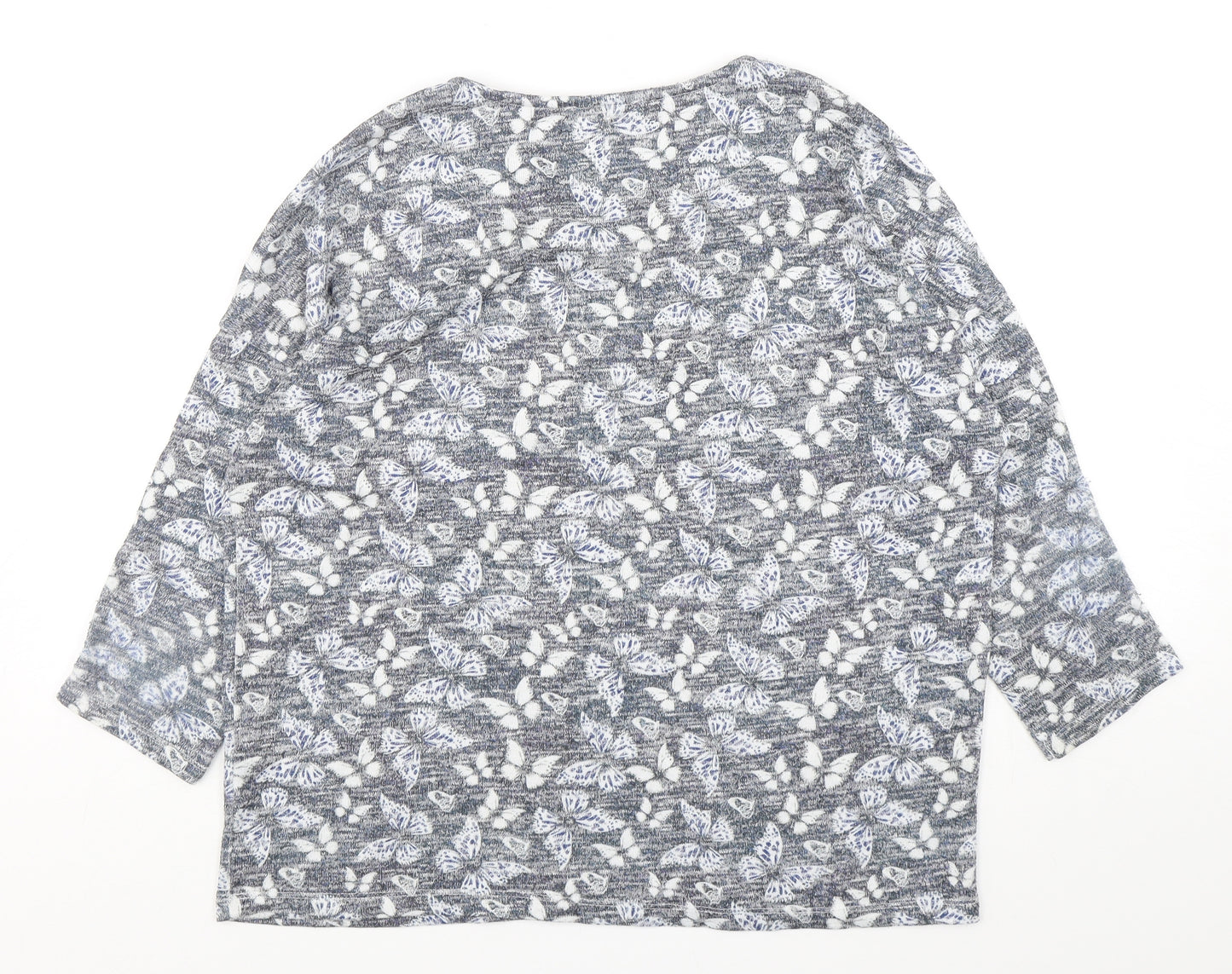 TU Womens Multicoloured Round Neck Geometric Polyester Pullover Jumper Size 14   - Buterflies