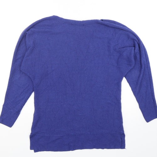 NEXT Womens Purple Scoop Neck  Acrylic Pullover Jumper Size S