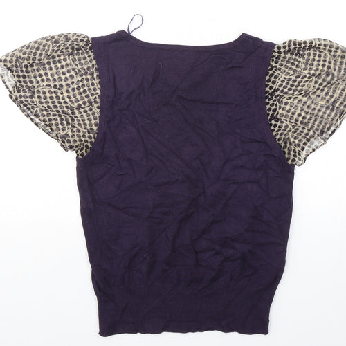 Zingara Womens Multicoloured Round Neck Animal Print Viscose Pullover Jumper Size 14