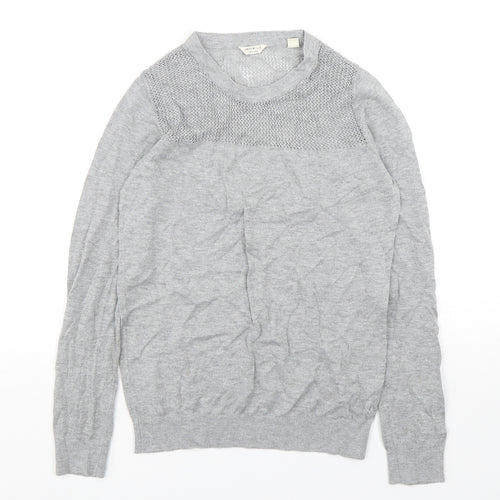 Jack Wills Womens Grey Round Neck  Cotton Pullover Jumper Size 6