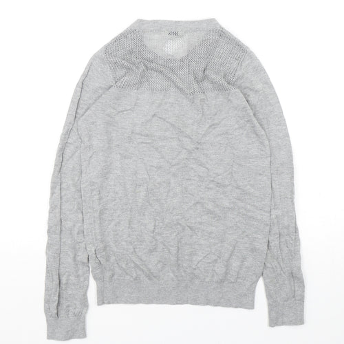 Jack Wills Womens Grey Round Neck  Cotton Pullover Jumper Size 6