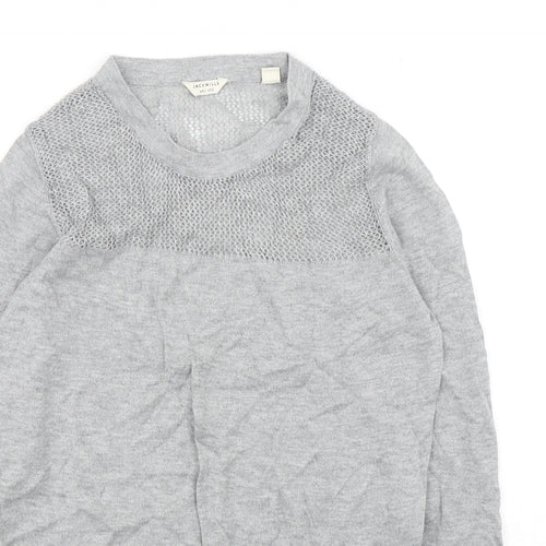 Jack Wills Womens Grey Round Neck  Cotton Pullover Jumper Size 6