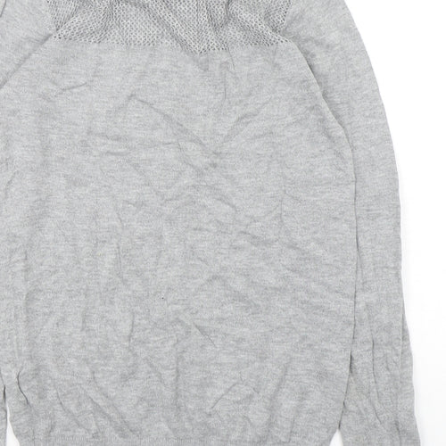 Jack Wills Womens Grey Round Neck  Cotton Pullover Jumper Size 6