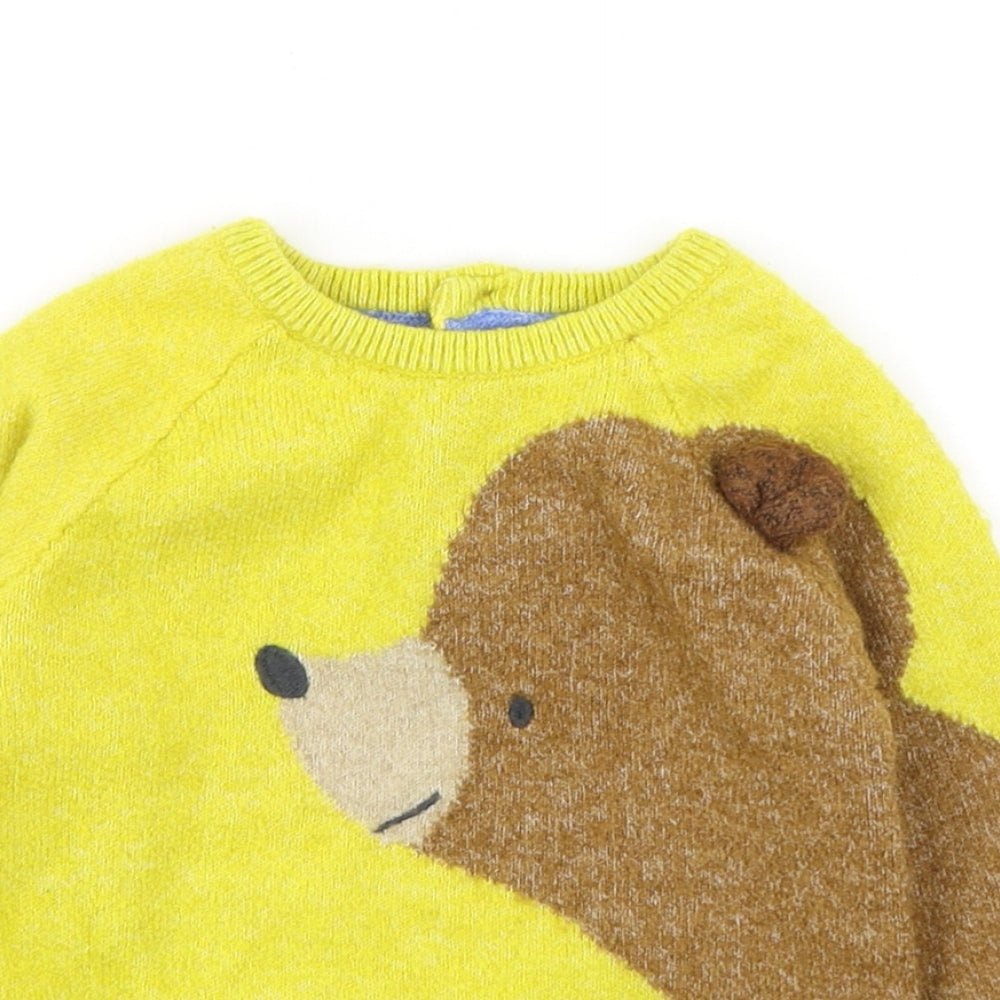Marks and Spencer Boys Multicoloured  Acrylic Pullover Jumper Size 18-24 Months   - Bear
