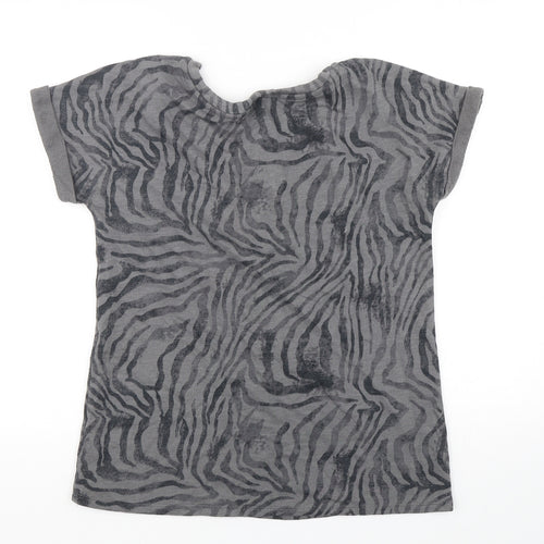 Marks and Spencer Womens Multicoloured Round Neck Animal Print Cotton Pullover Jumper Size 10