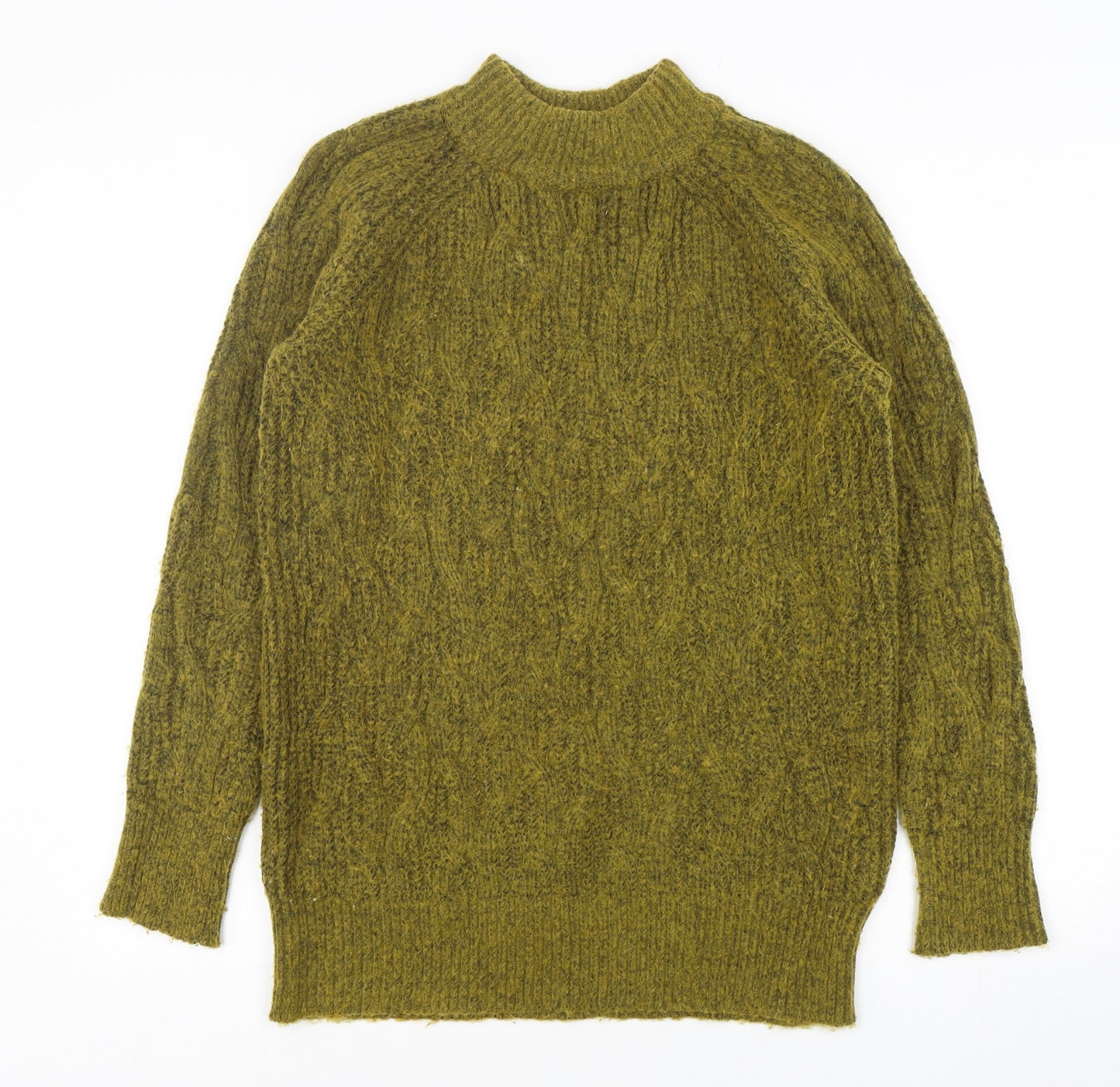 Papaya Womens Green Mock Neck  Polyester Pullover Jumper Size M