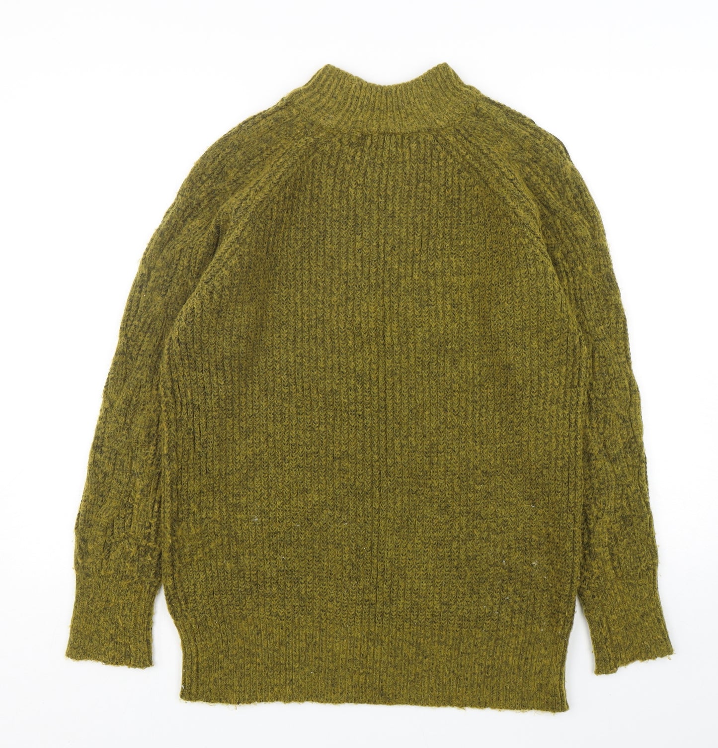 Papaya Womens Green Mock Neck  Polyester Pullover Jumper Size M