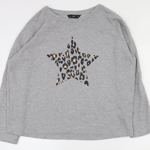 F&F Womens Grey  Polyester Pullover Sweatshirt Size 10  Pullover