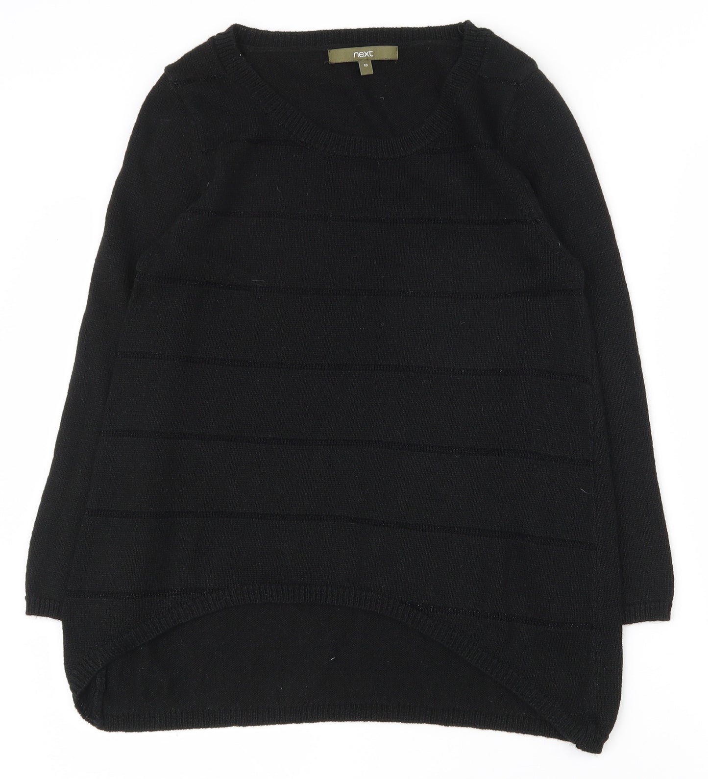 NEXT Womens Black Scoop Neck  Acrylic Pullover Jumper Size 10
