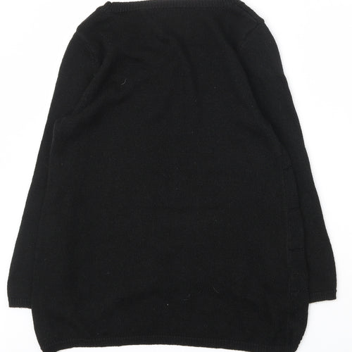 NEXT Womens Black Scoop Neck  Acrylic Pullover Jumper Size 10