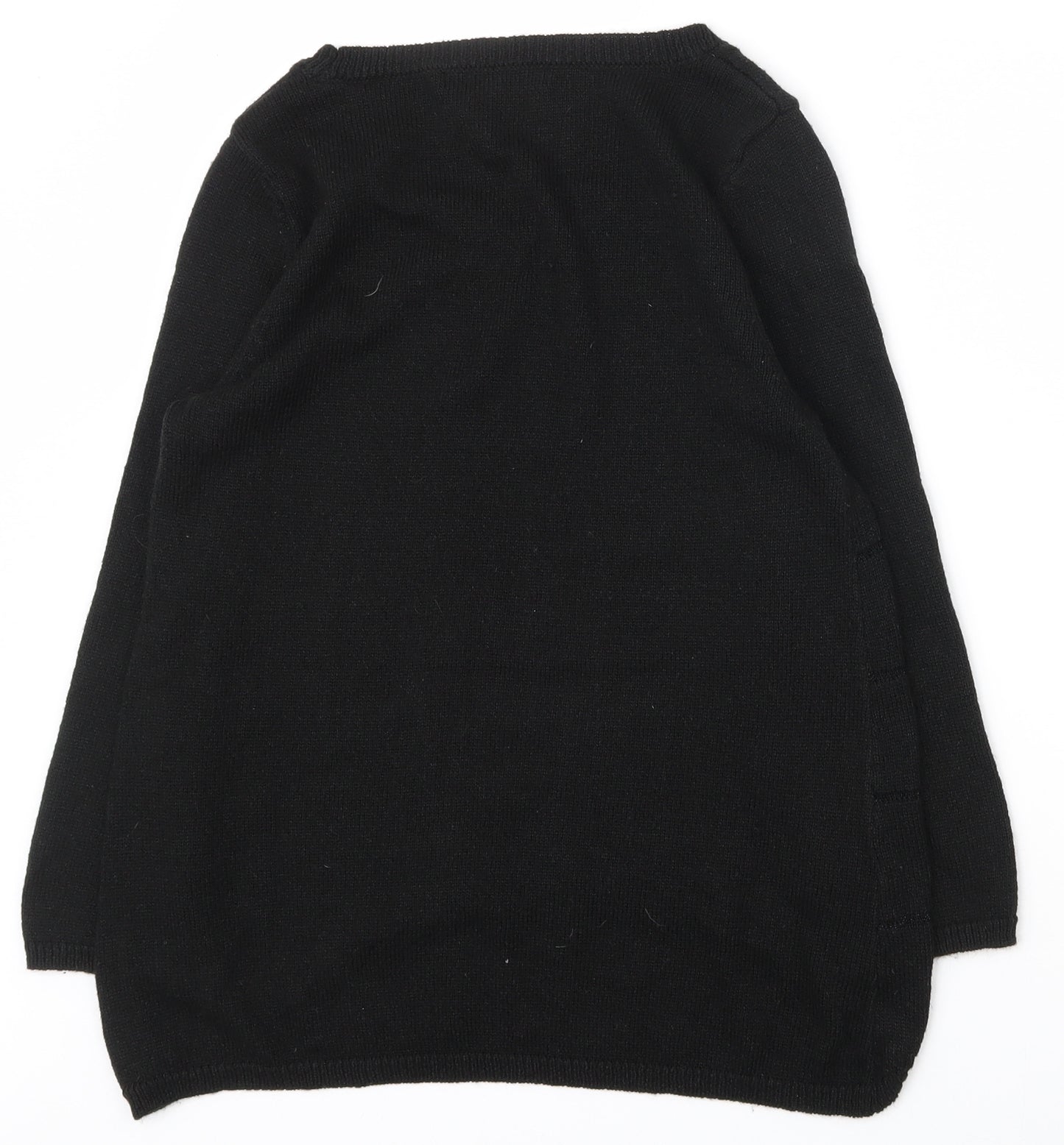 NEXT Womens Black Scoop Neck  Acrylic Pullover Jumper Size 10