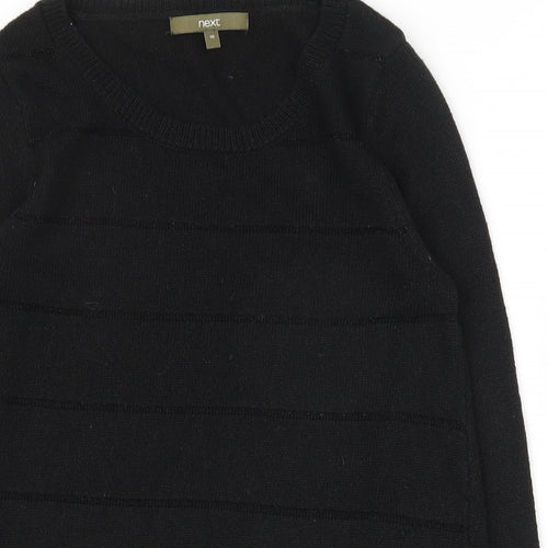 NEXT Womens Black Scoop Neck  Acrylic Pullover Jumper Size 10