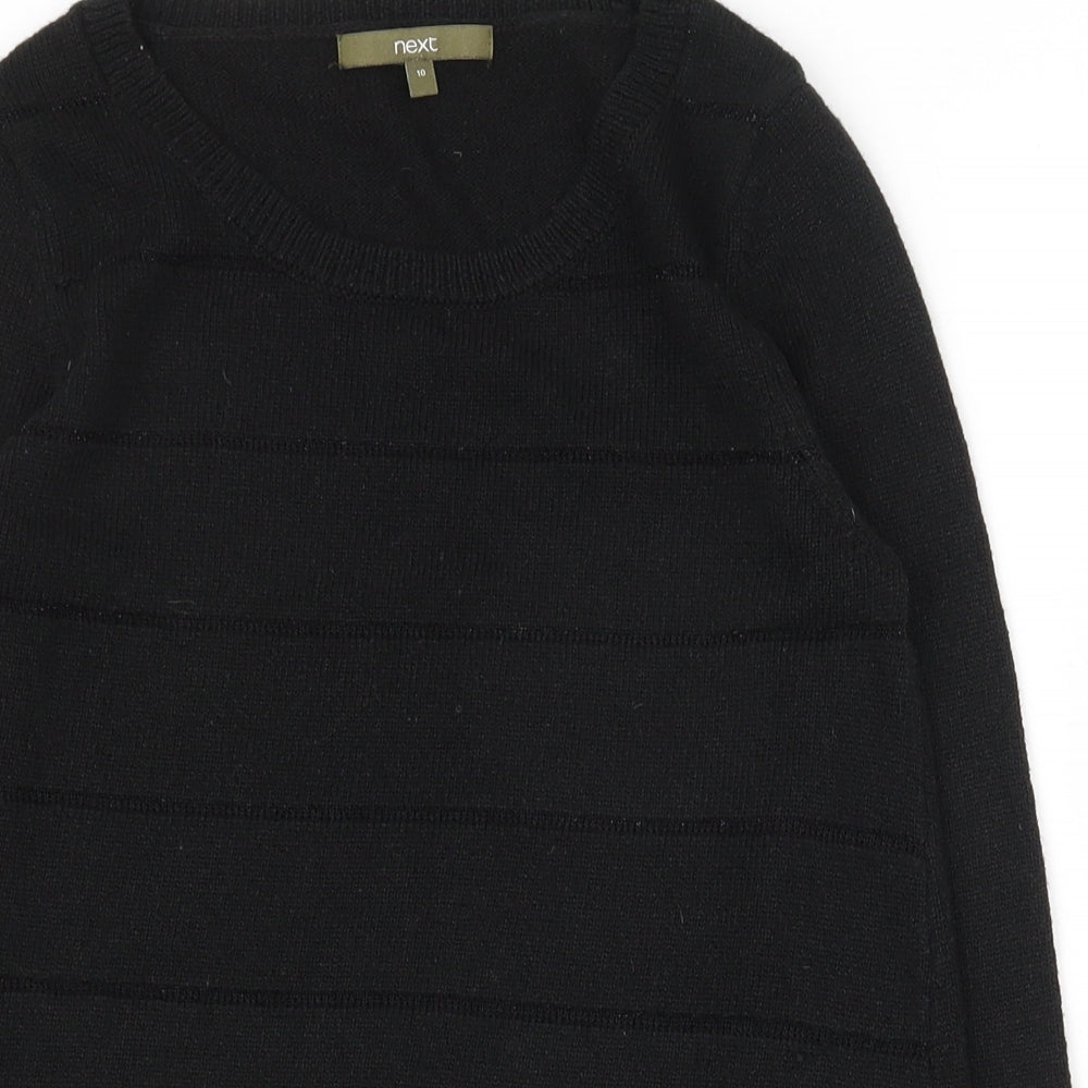 NEXT Womens Black Scoop Neck  Acrylic Pullover Jumper Size 10