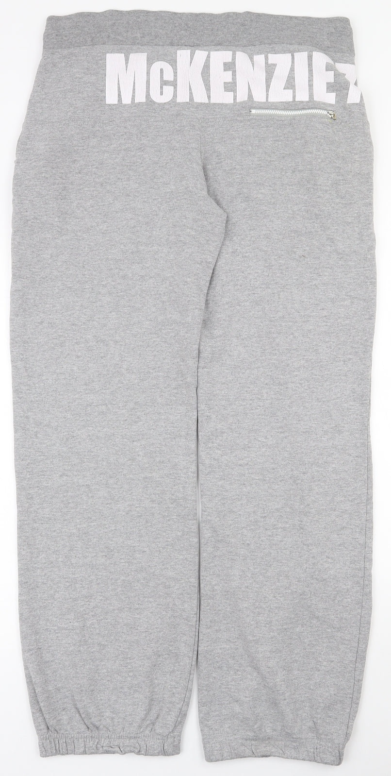 McKenzie Womens Grey  Cotton Jogger Trousers Size 12 L30.5 in Regular Drawstring
