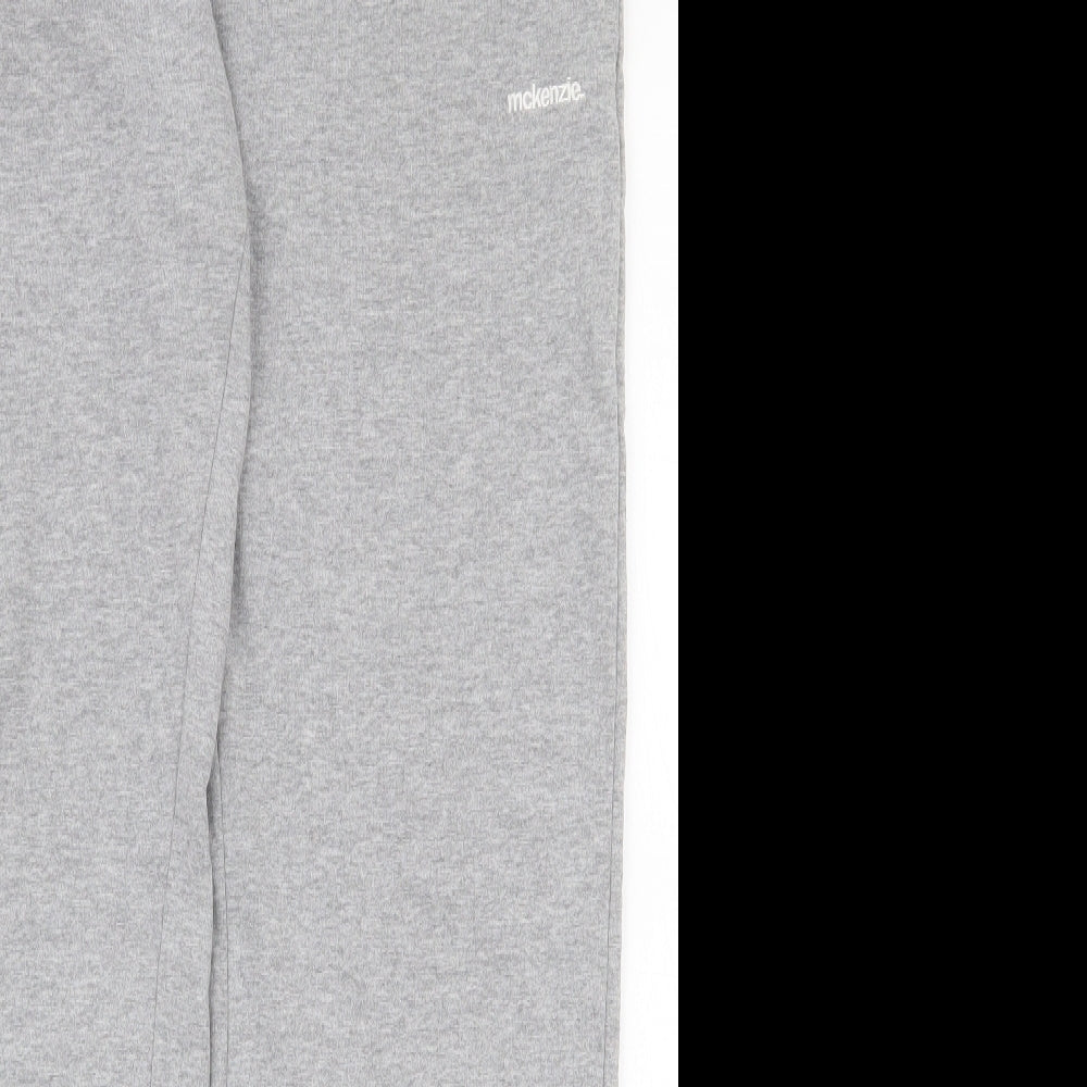 McKenzie Womens Grey  Cotton Jogger Trousers Size 12 L30.5 in Regular Drawstring