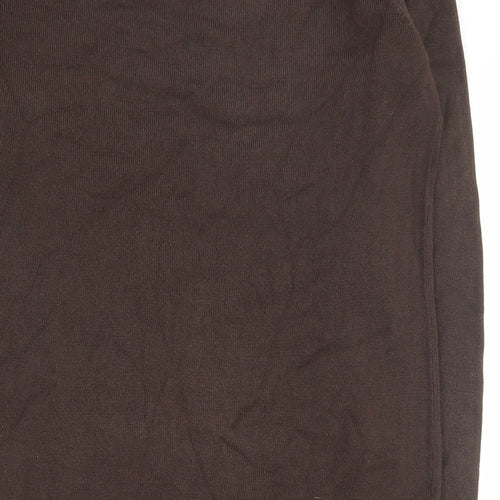BHS Womens Brown Round Neck  Acrylic Pullover Jumper Size 8