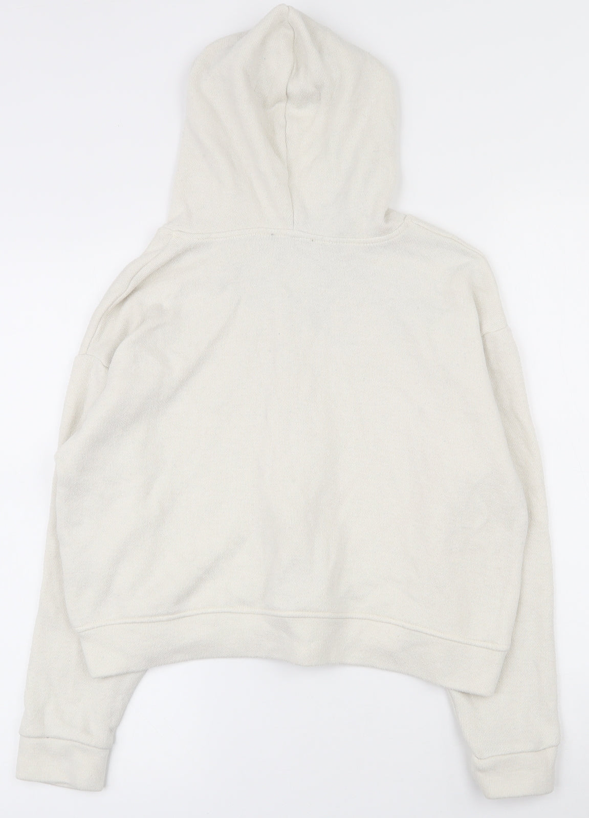 Zara Womens Beige  Viscose Full Zip Hoodie Size M  Zip